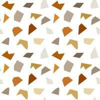 sömlös mönster, abstrakt geometrisk plåster av brun och beige nyanser på en vit bakgrund. skriva ut, textil, bakgrund vektor