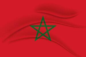 Zustand Flagge von Marokko mit Seide Wirkung. 3d Illustration, Vektor. 3d Illustration, politisch Banner, Vektor
