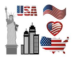 Bündel von Emblemen der Vereinigten Staaten von Amerika vektor