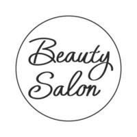 Schönheit Salon, Beschriftung. kalligraphisch Inschrift, handgeschrieben Beschriftung. drucken, Logo, Vektor