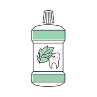 sköljning elixir för tänder. tecknad serie klotter illustration. dental vård. logotyp, ikon, vektor