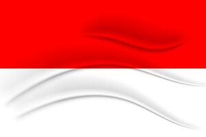 das National Flagge von Indonesien mit das bewirken von Seide Stoff. indonesisch Flagge. 3d Illustration, Vektor