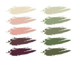 Reihe von Grunge-Spiralpinselstrichen, pastellfarbenen Acrylpinselstrichen. dekor, vektor