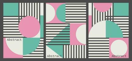 uppsättning av abstrakt bakgrunder, årgång geometrisk affischer. illustration, bakgrunder, vektor