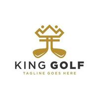 golf sport kung logotyp design vektor