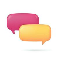 3d Tal bubblor social media chatt meddelande låda dialog tecken vektor