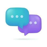 3d Text Kasten. Rede Blase Dialog Dialog. Fragen und Antworten vektor