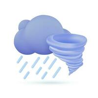 3d Wetter Prognose Symbole Gewitter und Wirbelstürme stürmisch Wetter. 3d Illustration vektor