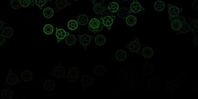 dunkelgrüner roter Vektorhintergrund mit okkulten Symbolen vektor