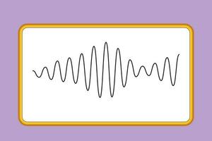 grafisk platt design teckning av svart ljud vågor. musik audio frekvens, röst linje vågform, elektronisk radio signal, volym nivå symbol. vektor kurva radio vågor. tecknad serie stil vektor illustration