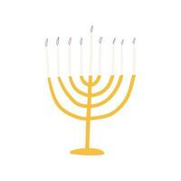 söt hand dragen hanukkah ljus menora, tecknad serie platt vektor illustration isolerat på vit bakgrund. jewish jul Semester firande.