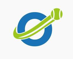 buchstabe o designvorlage für das logo des tennisclubs. Tennissportakademie, Vereinslogo vektor