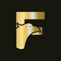 Brief f Adler Logo Design. Transport Symbol Vektor Vorlage