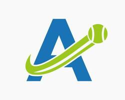 Schreiben Sie eine Designvorlage für das Logo eines Tennisclubs. Tennissportakademie, Vereinslogo vektor