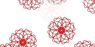 hellorangefarbenes Vektor-Doodle-Muster mit Blumen vektor