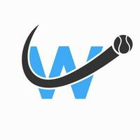 Tennis Logo Design auf Brief w Vorlage. Tennis Sport Akademie, Verein Logo vektor