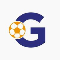 första brev g fotboll logotyp. fotboll logotyp design vektor mall