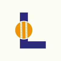cricket logotyp på brev l begrepp. cricket klubb symbol vektor