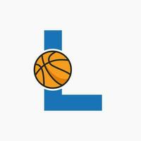 Basketball Logo auf Brief l Konzept. Korb Verein Symbol Vektor Vorlage