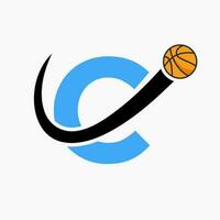 Basketball Logo auf Brief c Konzept. Korb Verein Symbol Vektor Vorlage