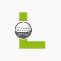 Golf Logo auf Brief l. Initiale Eishockey Sport Akademie Zeichen, Verein Symbol vektor
