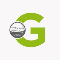 Golf Logo auf Brief g. Initiale Eishockey Sport Akademie Zeichen, Verein Symbol vektor