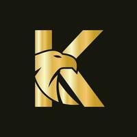 Brief k Adler Logo Design. Transport Symbol Vektor Vorlage