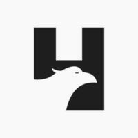 Brief h Adler Logo Design. Transport Symbol Vektor Vorlage