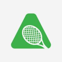 Brief ein Padel Tennis Logo. Padel Schläger Logo Design. Strand Tabelle Tennis Verein Symbol vektor