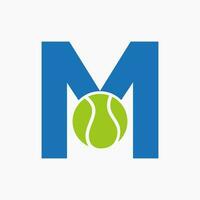 Tennis Logo auf Brief m. Tennis Sport Akademie, Verein Logo Zeichen vektor