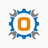 Brief Ö Reparatur Logo Ausrüstung Technologie Symbol. Konstruktion Bedienung Logo Design vektor