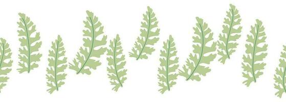 löv dekorativ, alger horisontell gräns sömlös mönster vektor