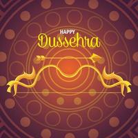 glad dussehra festival med gyllene pil dekoration vektor