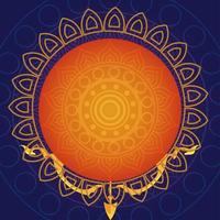 Fröhliches Dussehra-Festival mit goldenem Pfeil auf Luxus-Mandala vektor