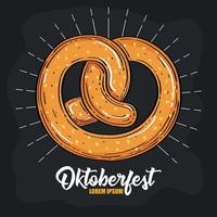 Oktoberfest Bierfest Feier mit leckerer Brezel vektor