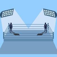 Vektor-Business-Illustration für den Geschäftswettbewerb Zwei Geschäftsleute konkurrieren im Boxring vektor
