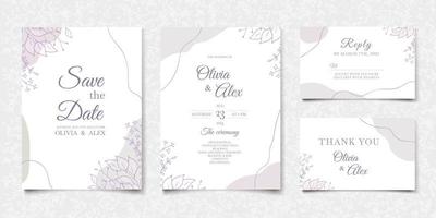 Set abstrakter Hochzeitseinladungskarten in modernem Design vektor