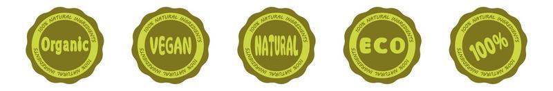 färska hälsosamma ekologiska livsmedel logo etiketter och taggar vektor