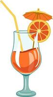 Färg illustration av cocktail glas med orange dryck vektor