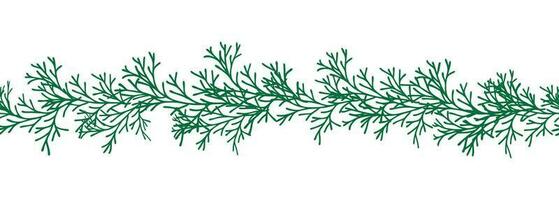 Blätter dekorativ, Algen horizontal Rand nahtlos Muster. vektor