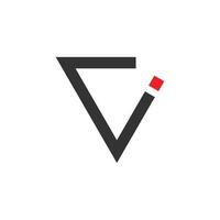 eps10 Vektor Initiale Briefe ci oder ic Logo Design im dreieckig gestalten isoliert auf Weiß Hintergrund