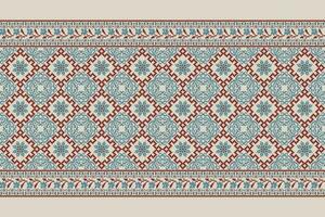 blommig korsa sy broderi på grå bakgrund.geometrisk etnisk orientalist mönster traditionell.aztec stil abstrakt vektor illustration.design för textur, tyg, kläder, inslagning, dekoration, halsduk