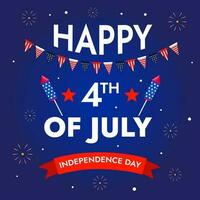 Lycklig 4:e av juli oberoende dag baner vektor