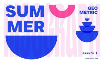 Sommer- abstrakt geometrisch typografisch Banner Vektor Illustration