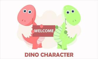 süß Dinosaurier Hintergrund Vektor zum herzlich willkommen