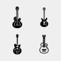 einstellen von Gitarre Symbole. Musik- Instrument. Vektor Illustration