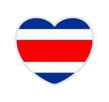 Costa Rica flagga i en form av hjärta vektor