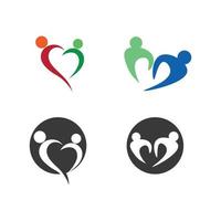 människor vård framgång hälsa liv logotyp mall ikoner och grupp vektor