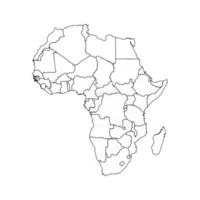 Doodle-Karte von Afrika mit Ländern vektor