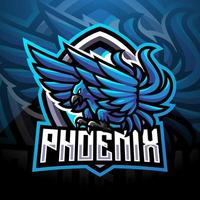 blaues phoenix sport maskottchen logo design vektor